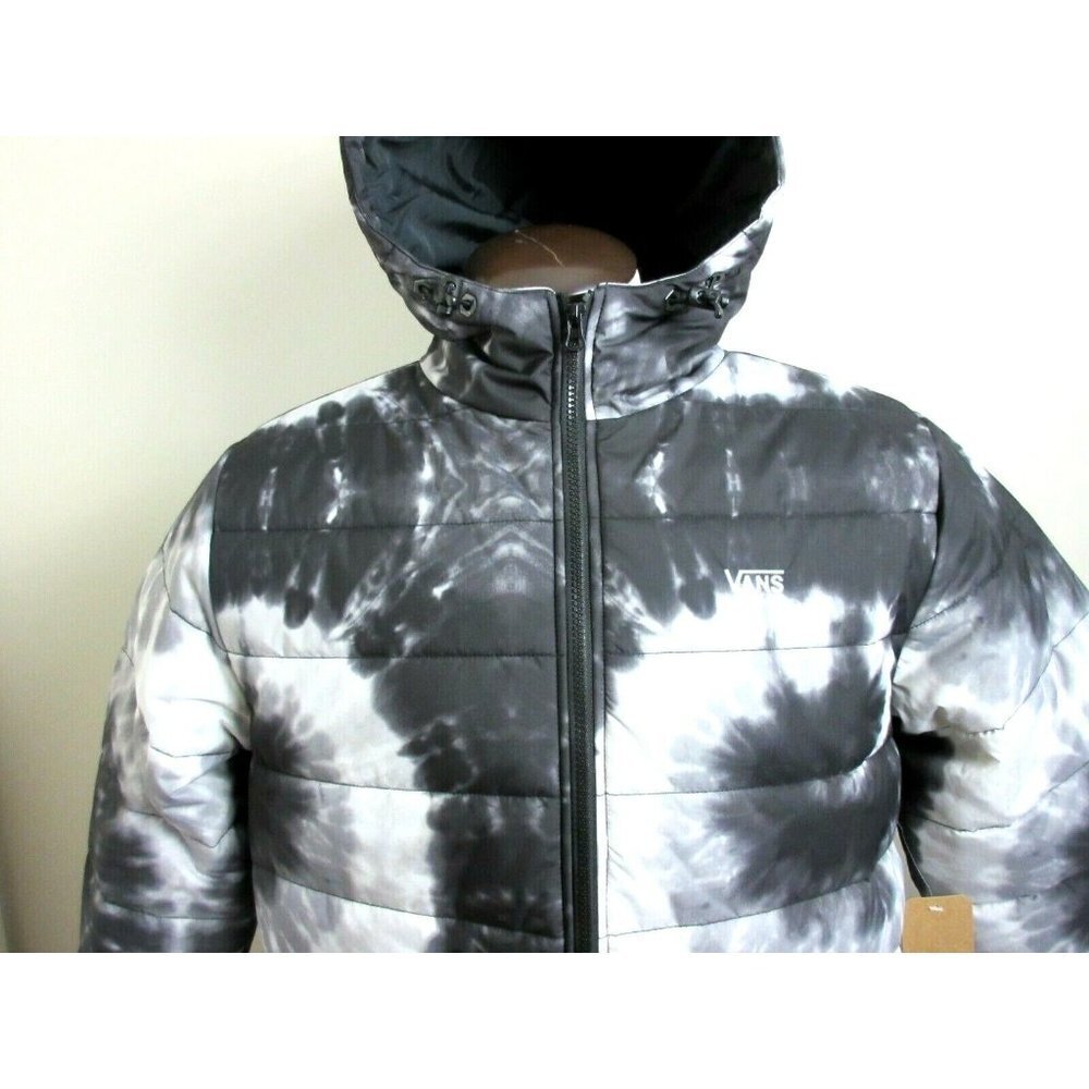 Vans Mens Lakemont MTE All Weather Tie Dye Jacket Black White Grey Hooded NWT - Picture 3 of 8